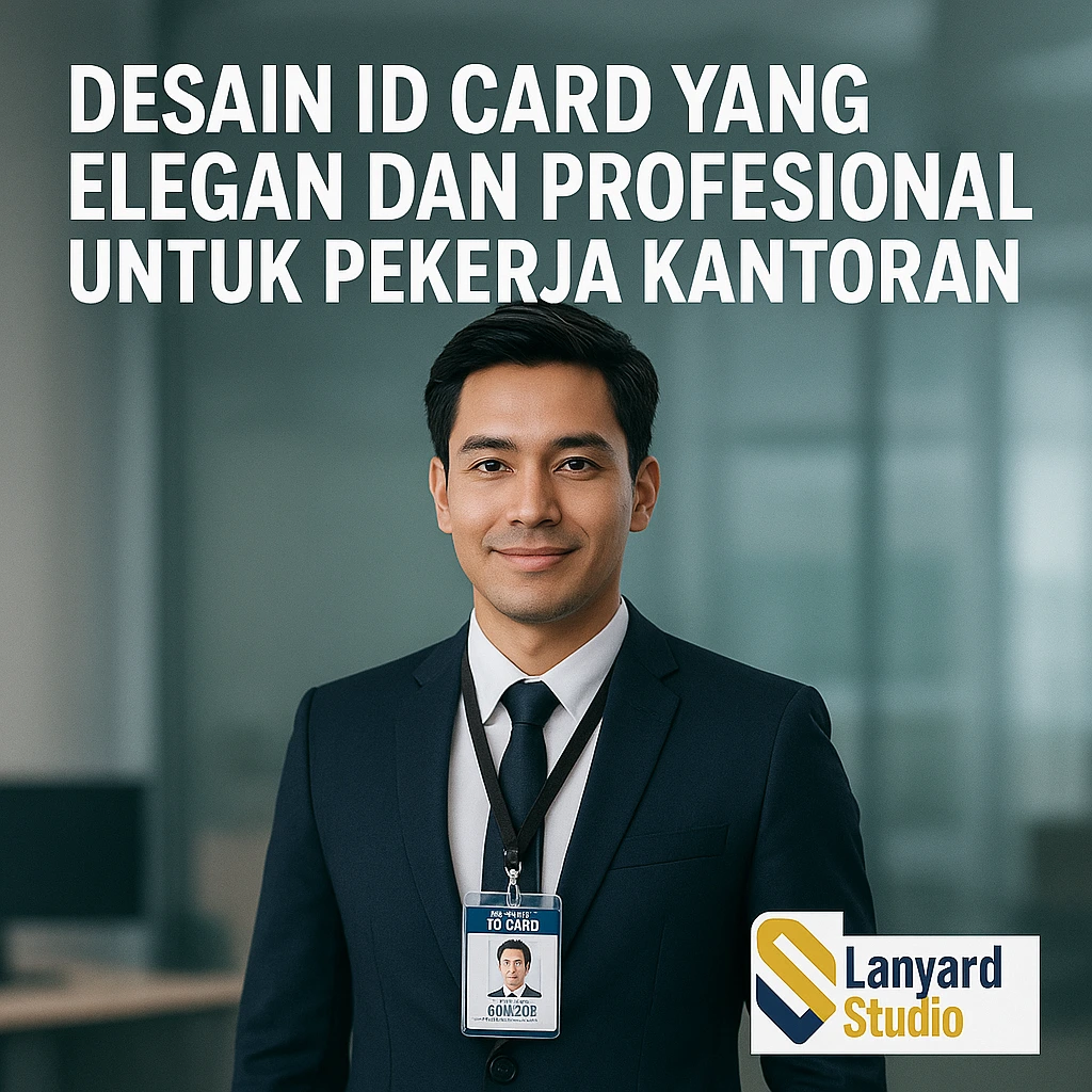 desain id card elegan profesional pekerja kantoran
