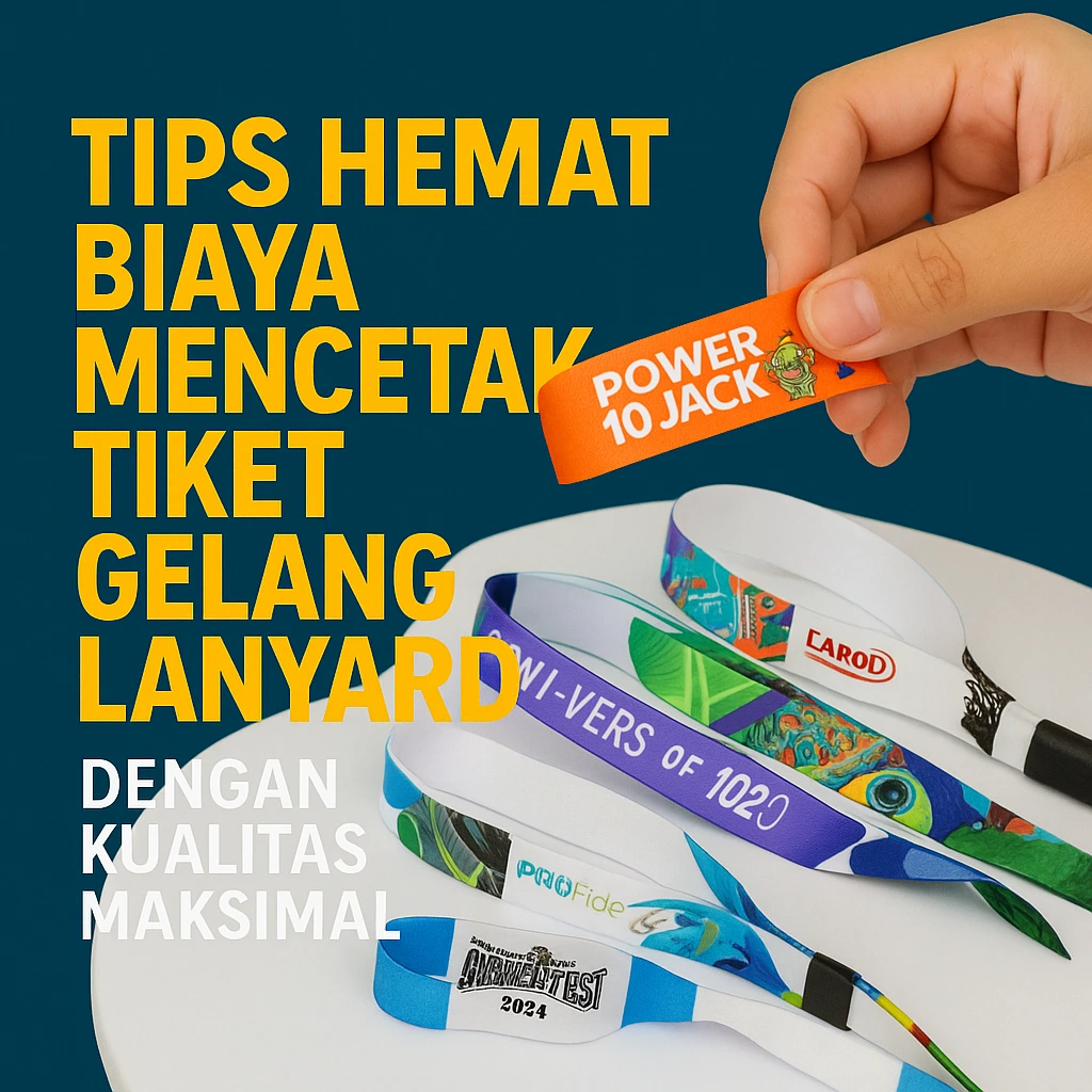 tips hemat biaya cetak tiket gelang lanyard