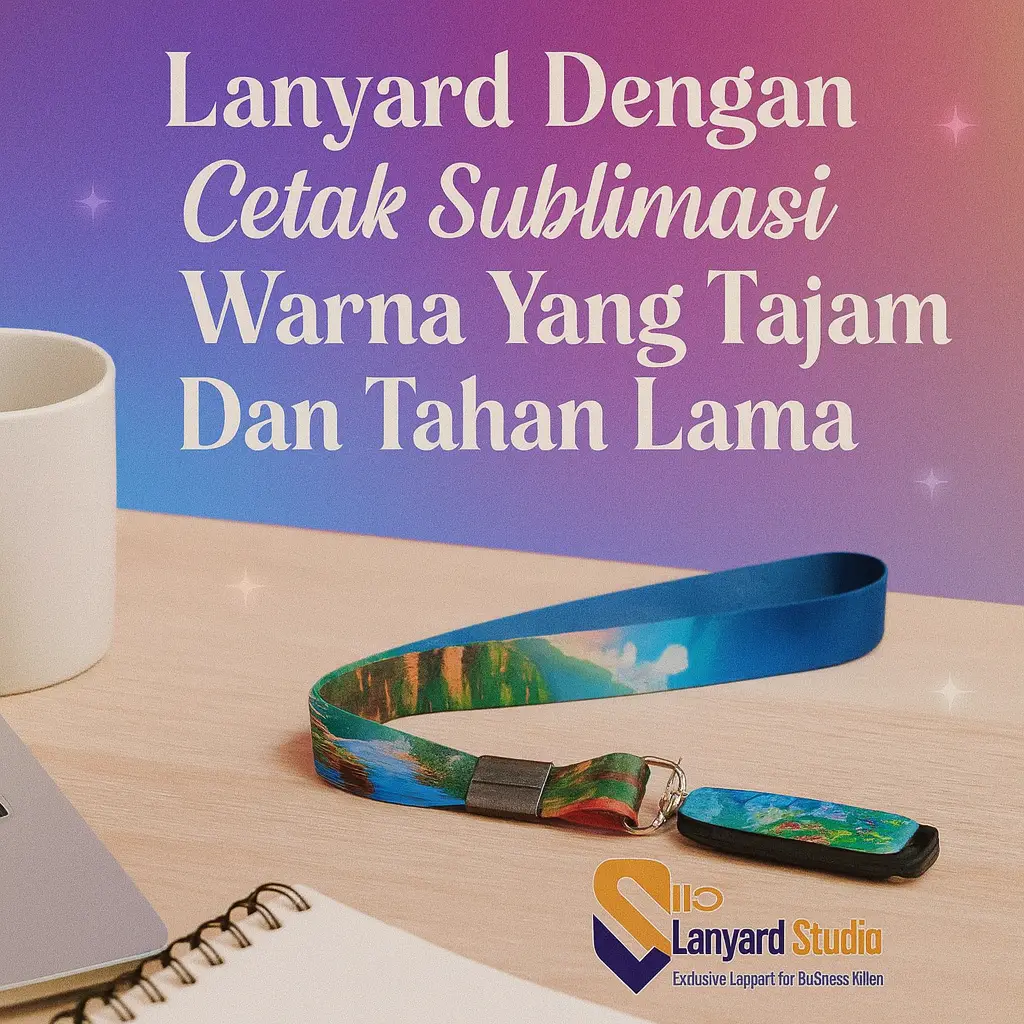 Lanyard Dengan Cetak Sublimasi Warna Yang Tajam Dan Tahan Lama
