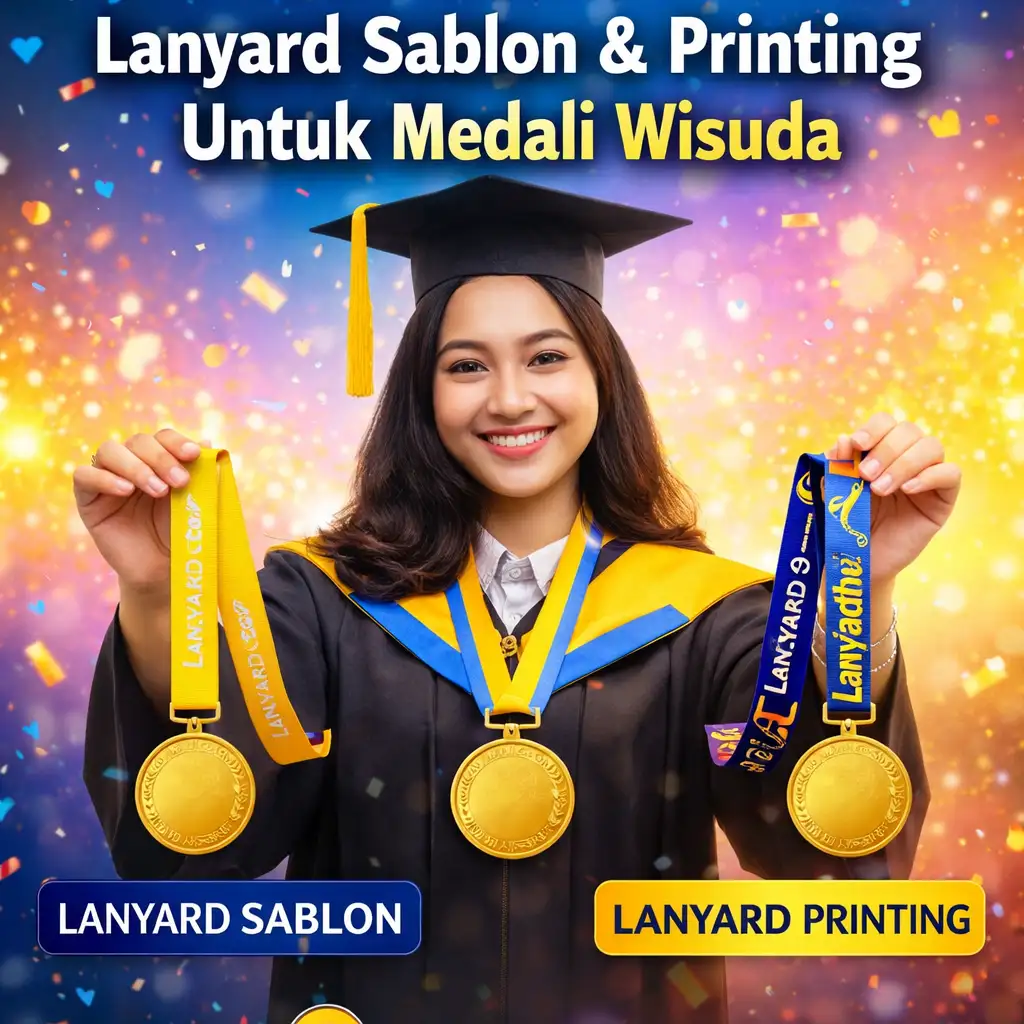 Apa Beda Lanyard Sablon Dan Printing Untuk Medali Wisuda