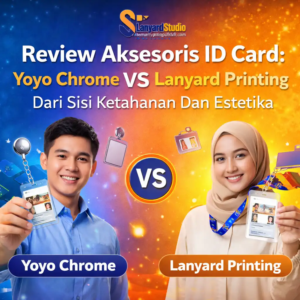 Review Aksesoris ID Card Yoyo Chrome VS Lanyard Printing Dari Sisi Ketahanan Dan Estetika