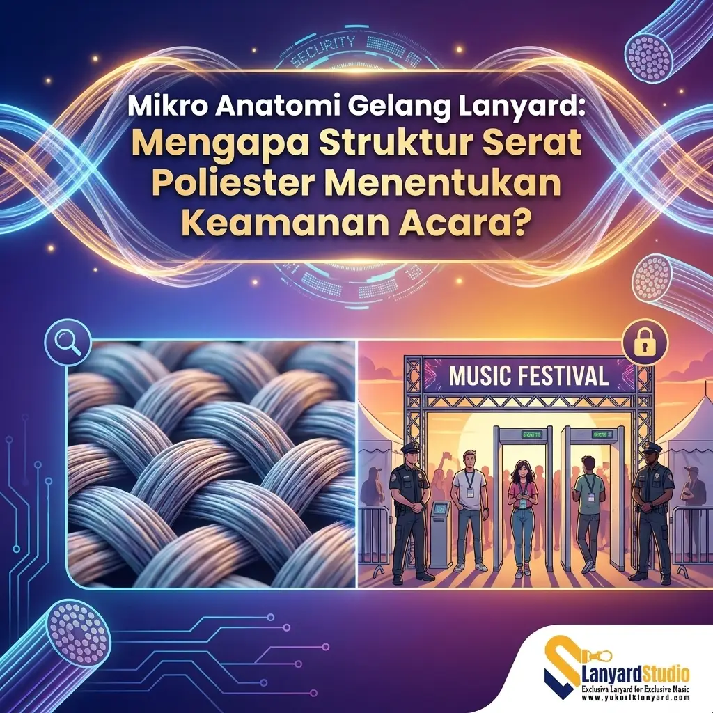 Anatomi Mikro Tiket Gelang Lanyard Mengapa Struktur Serat Polyester Menentukan Keamanan Event?