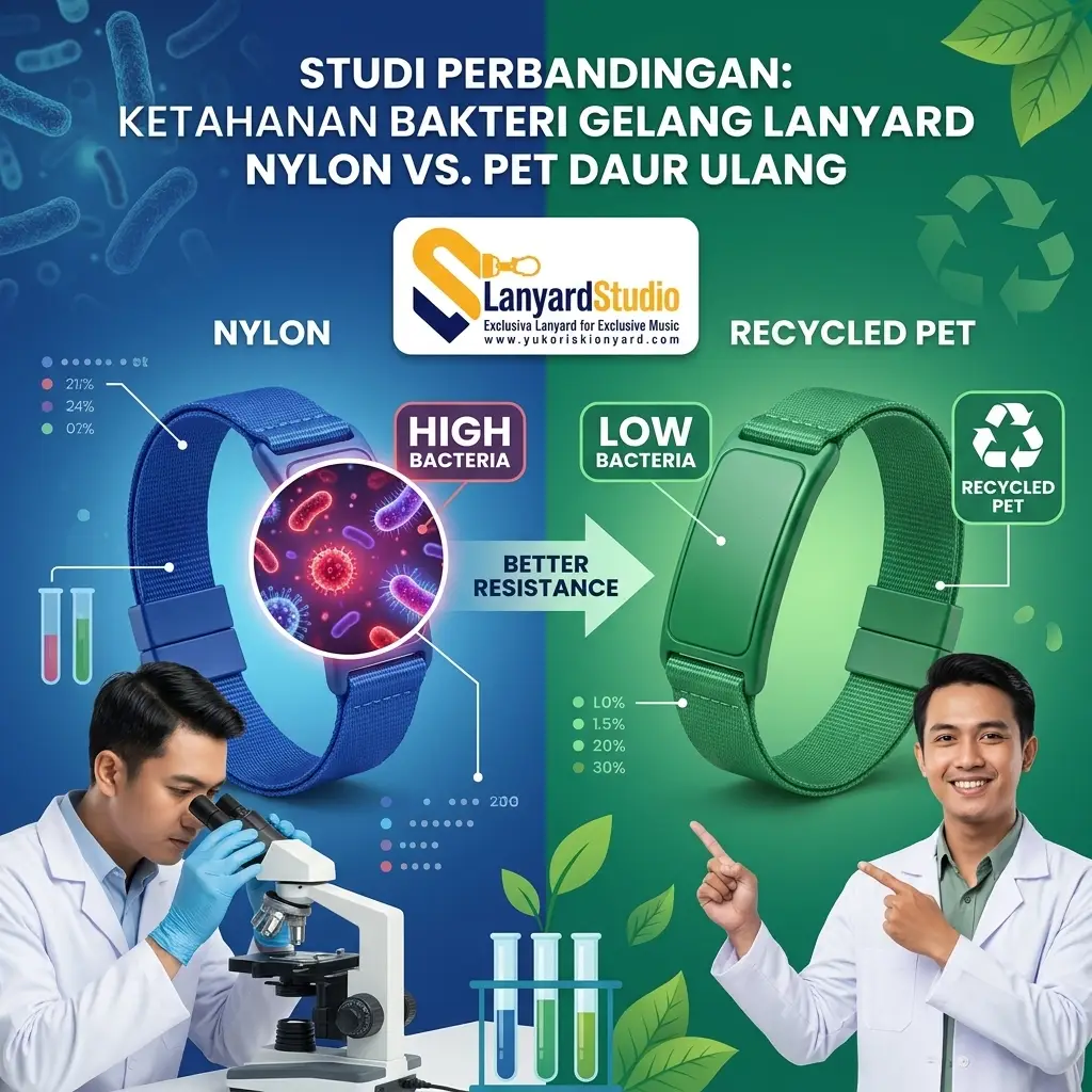 Studi Komparatif Ketahanan Bakteri Pada Tiket Gelang Lanyard Berbahan Nylon VS Bahan Recycled PET